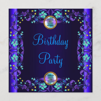 Invitation Fête d'anniversaire Royal Blue Purple
