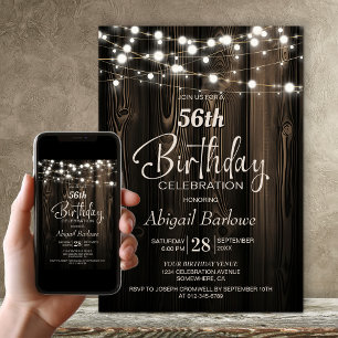 Invitation Fête d'anniversaire Rustic Wood