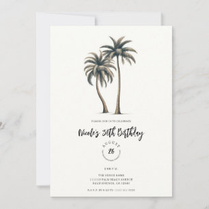 Invitation Fête d'anniversaire rustique de style tropical et 