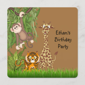 Invitation Fête d'anniversaire Safari