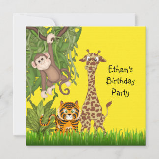 Invitation Fête d'anniversaire Safari dans la jungle