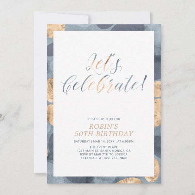 Invitation Fête d'anniversaire simple moderne pour adulte (Devant)