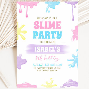Invitation Fête d'anniversaire Slime
