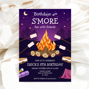 Invitation Fête d'anniversaire S'mores S'mores Anniversaire d