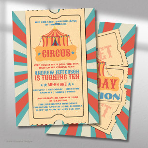 Invitation Fête d'anniversaire sous chapiteau de cirque