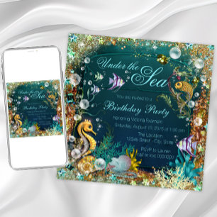 Invitation Fête d'anniversaire sous la mer