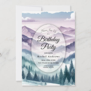 Invitation Fête d'anniversaire sous le givre de lavande dans