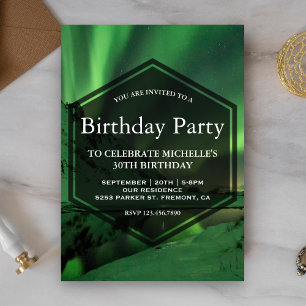 Invitation Fête d'anniversaire sous les lumières du nord de G