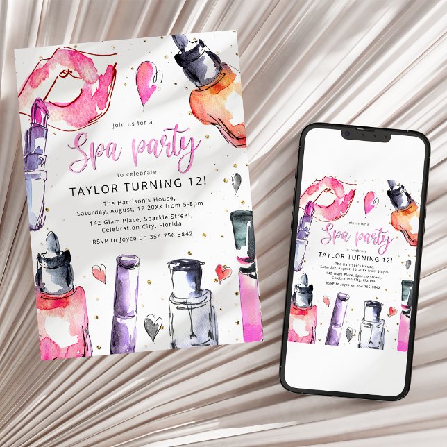 Invitation Fête d'anniversaire Spa Féminin (Créateur téléchargé)