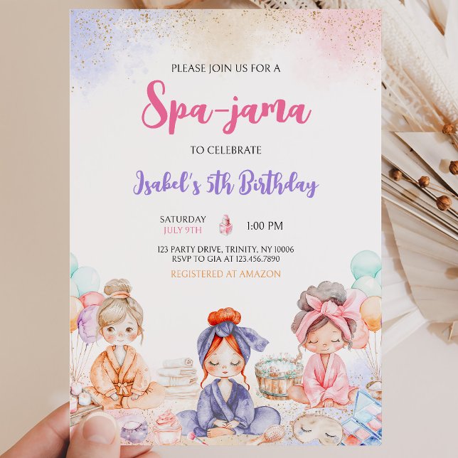 Invitation Fête d'anniversaire Spa-jama (Créateur téléchargé)