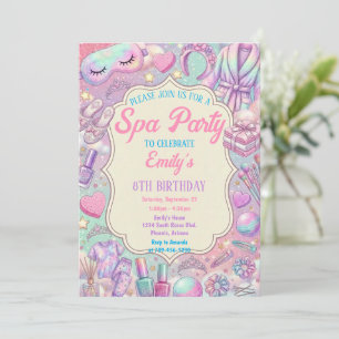 Invitation Fête d'anniversaire Spa Pamper Glam