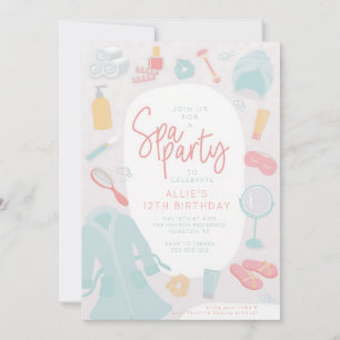 Invitation Fête d'anniversaire Spa Party pour adolescentes
