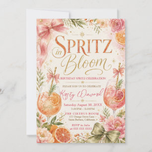 Invitation Fête d'anniversaire Spritz en fleurs