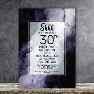 Invitation Fête d'anniversaire stylée de 30 ans avec marbre v