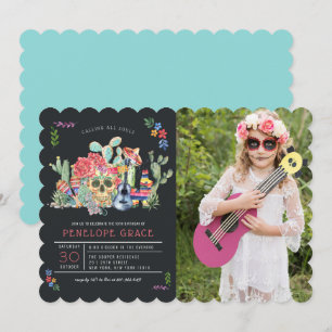 Invitation Fête d'anniversaire Sugar Skulls Jour des Morts