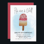 Invitation Fête d'anniversaire Summer Pop Over & Chill Popsic<br><div class="desc">// Peut être personnalisé pour répondre à vos besoins. Conçu par Gorjo Designs via Zazzle. // Besoin d'aide pour personnaliser votre design ? Avez-vous d'autres idées ? N'hésitez pas à me contacter (Zoe) directement via le bouton de contact ci-dessous.</div>