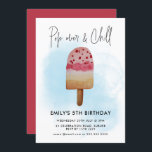 Invitation Fête d'anniversaire Summer Pop Over & Chill Popsic<br><div class="desc">// Peut être personnalisé pour répondre à vos besoins. Conçu par Gorjo Designs via Zazzle. // Besoin d'aide pour personnaliser votre design ? Avez-vous d'autres idées ? N'hésitez pas à me contacter (Zoe) directement via le bouton de contact ci-dessous.</div>