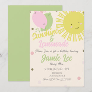 Invitation Fête d'anniversaire Sunshine Lemon Lime Lemonade P