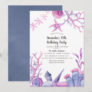 Invitation Fête d'anniversaire sur le thème de la vie océaniq