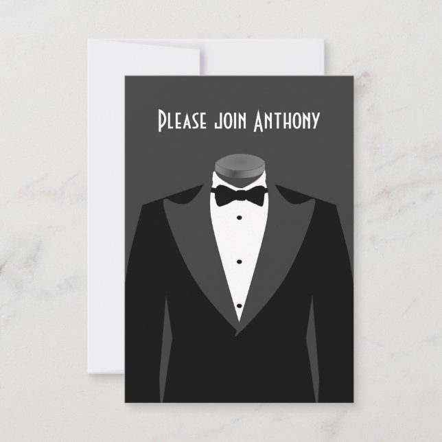 Invitation Fête d'anniversaire sur le thème de l'agent secret (Devant)