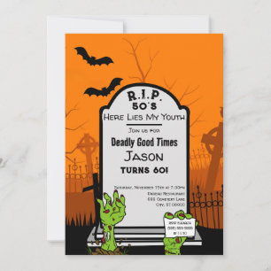 Invitation Fête d'anniversaire sur le thème de l'horreur zomb
