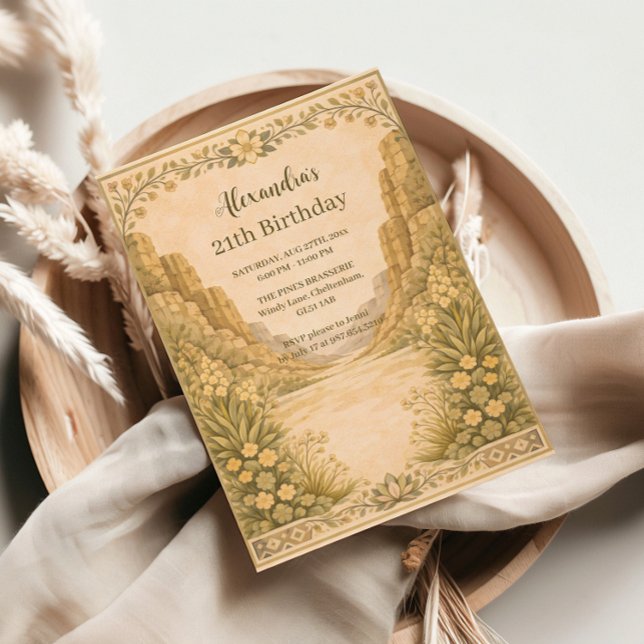 Invitation Fête d'anniversaire sur le thème des fleurs du dés (Créateur téléchargé)