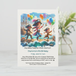 Invitation Fête d'anniversaire sur le thème des pirates