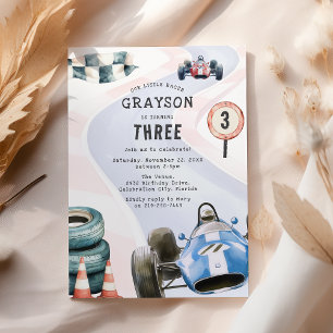 Invitation Fête d'anniversaire sur le thème des voitures de c