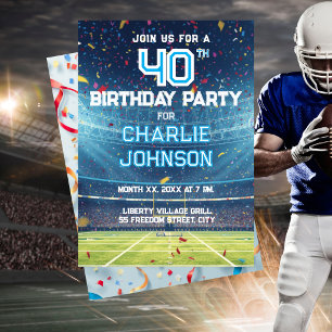 Invitation Fête d'anniversaire sur le thème du football pour 