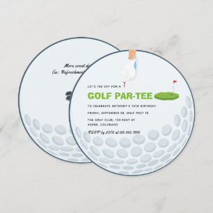 Invitation Fête d'anniversaire sur le thème du golf
