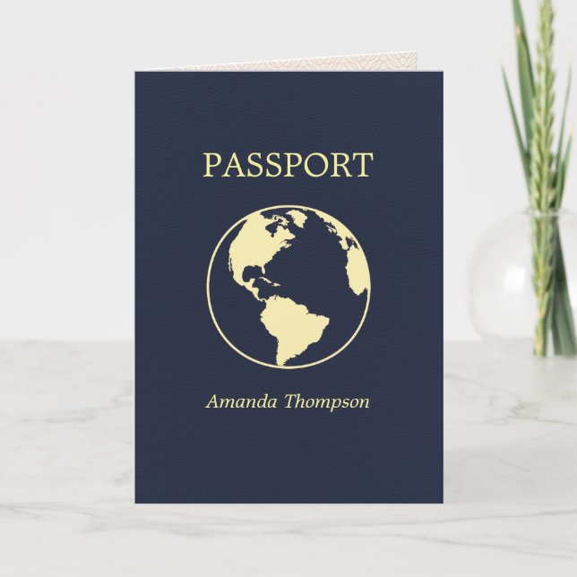 Invitation Fête d'anniversaire sur le thème du passeport (Devant)