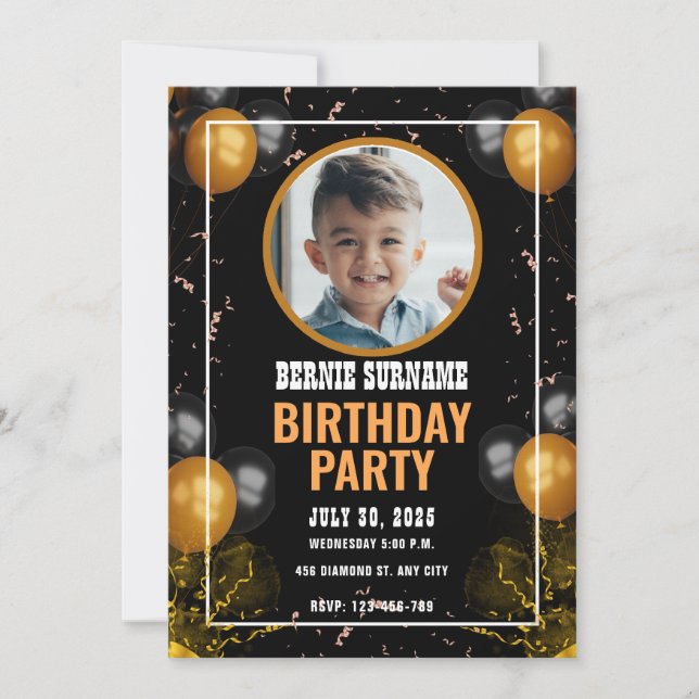 INVITATION FÊTE D'ANNIVERSAIRE SUR MESURE  (Devant)