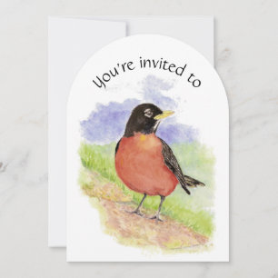 Invitation Fête d'anniversaire sur mesure American Robin Bird
