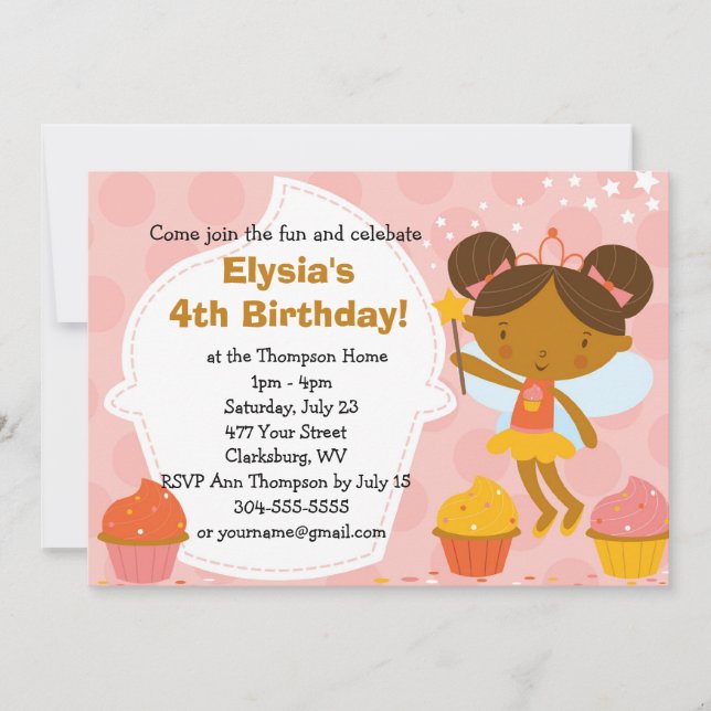 Invitation Fête d'anniversaire sur mesure - La princesse de F (Devant)
