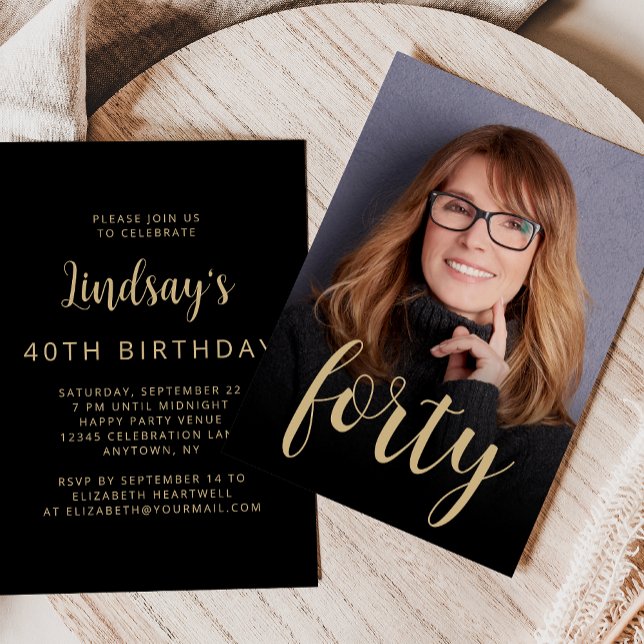 Invitation Fête d'anniversaire sur mesure pour les 40 ans (Créateur téléchargé)