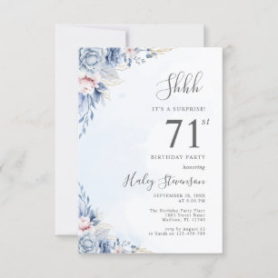 Invitation Fête d'anniversaire surprise 71 ans Watercolor Dus