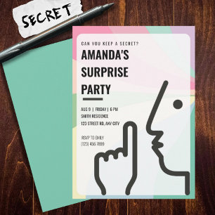 Invitation Fête d'anniversaire surprise, Adulte, Contemporain
