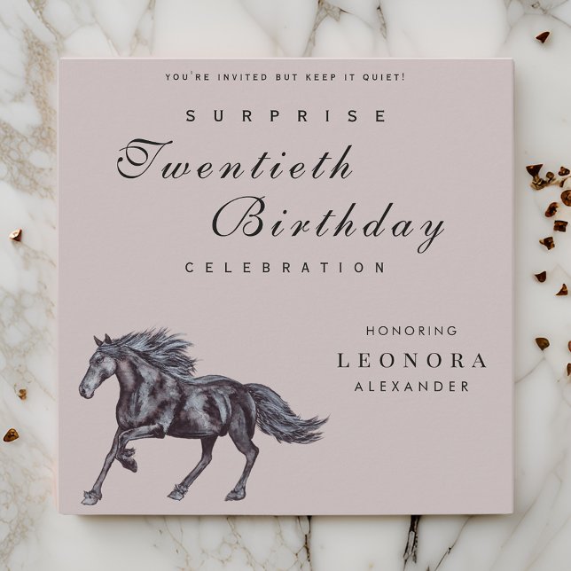 Invitation Fête d'anniversaire surprise Cheval Mystique TOUT (Créateur téléchargé)
