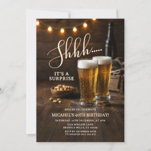 Invitation Fête d'anniversaire surprise de 40 ans Cheers & Be
