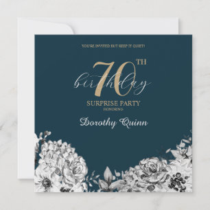 Invitation Fête d'anniversaire surprise élégante à l'aquarell