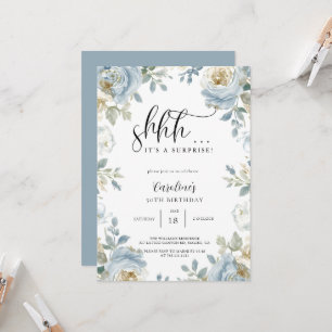 Invitation Fête d'anniversaire surprise élégante et florale v