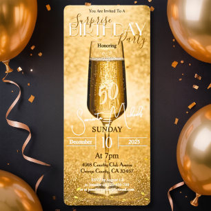 Invitation Fête d'anniversaire surprise élégante et moderne p