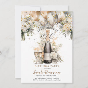 Invitation Fête d'anniversaire surprise élégante pour 40 ans