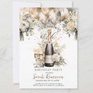 Invitation Fête d'anniversaire surprise élégante pour 60 ans