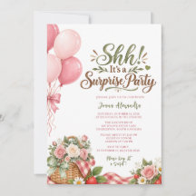 Fête d'anniversaire surprise Floral rose poudré Pi