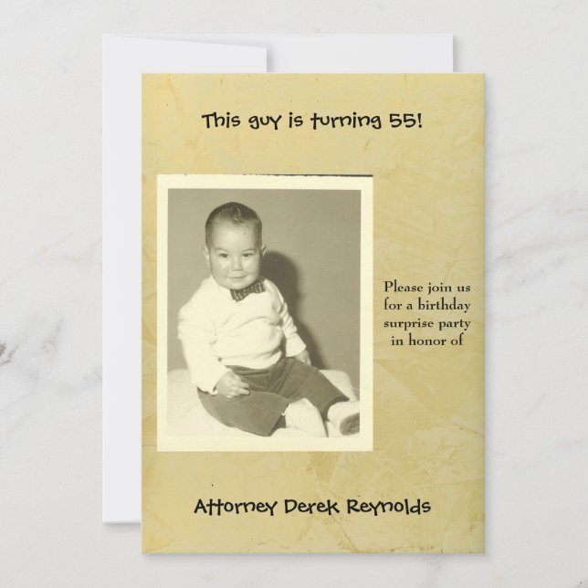 Invitation Fête d'anniversaire surprise pour avocat (Devant)