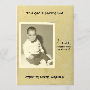 Invitation Fête d'anniversaire surprise pour avocat