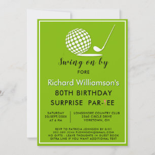 Invitation Fête d'anniversaire surprise pour homme 80 ans thè