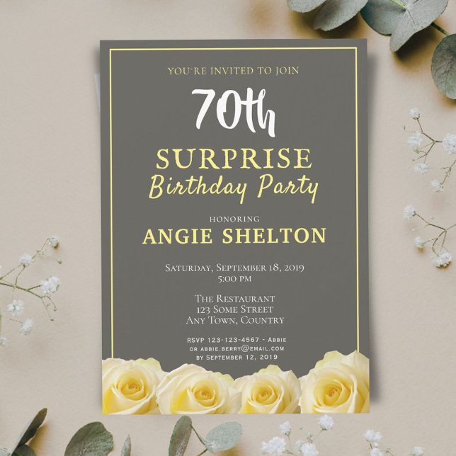 Invitation Fête d'anniversaire surprise pour les 70 ans de Mo (Créateur téléchargé)