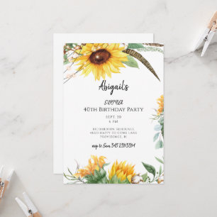 Invitation Fête d'anniversaire surprise rustique avec lumière